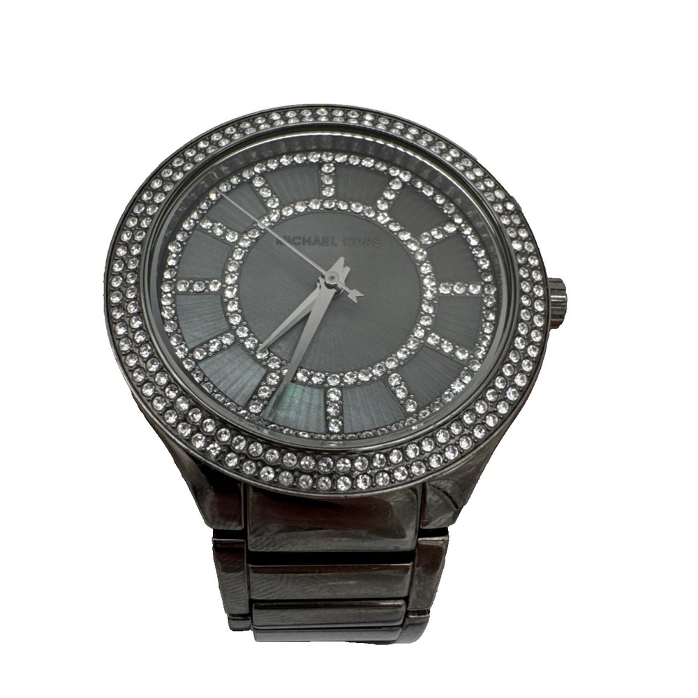 Michael Kors MK3410 Kerry Grey Dial Gunmetal Stainless Steel Watch Crystals